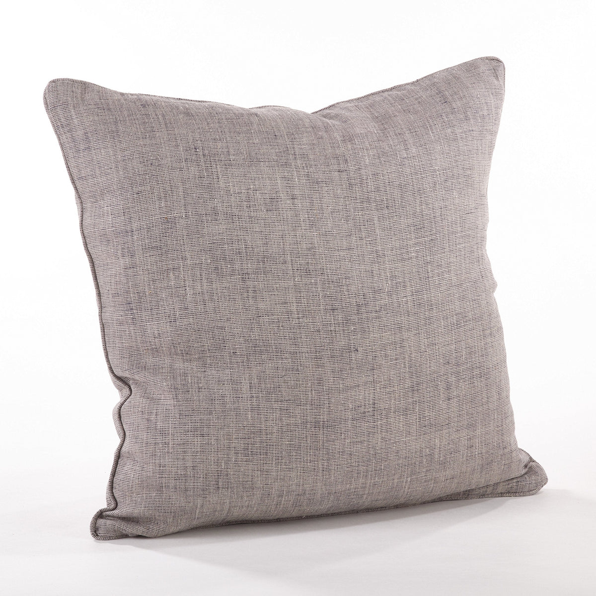Fennco Styles Home Décor Piped Edge Denier 100% Linen Duck Filled Throw Pillow 20" W X 20" L, Natural Color