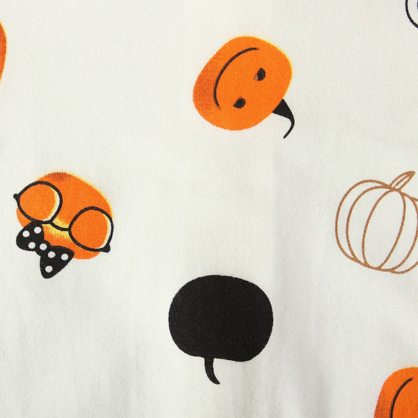 Little Witch Pumpkin Print Cotton Halloween Baby Romper