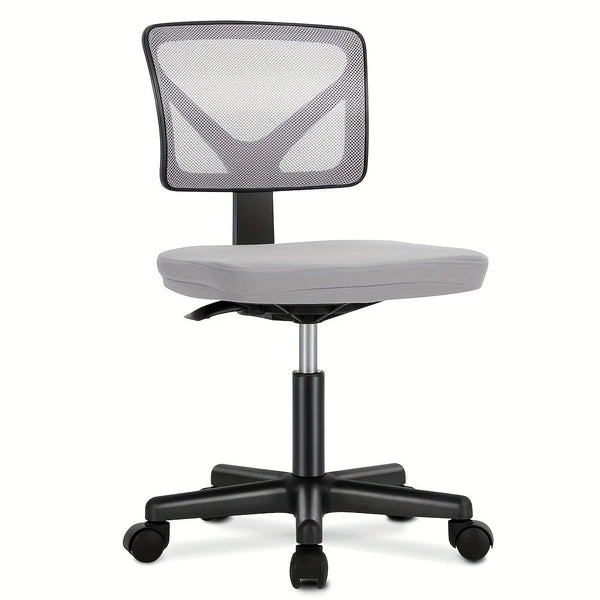 Ergonomic Armless Office Desk Chair Mesh Swivel Rolling Chair with Wheels