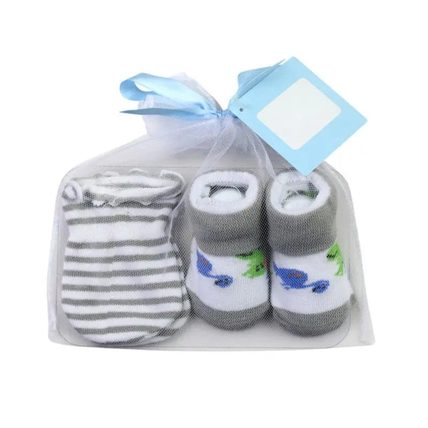Baby Boy Socks & Gloves Set - Prevent Scratch, Hands & Feet Warm | Soft, Breathable Cartoon Cute Fashion for Newborn Boys | Autumn & Winter