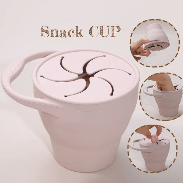 New Color Baby Silicone Snack Cup - Handheld Portable Food Storage, Foldable & Anti-Drop Snack Container for Babies