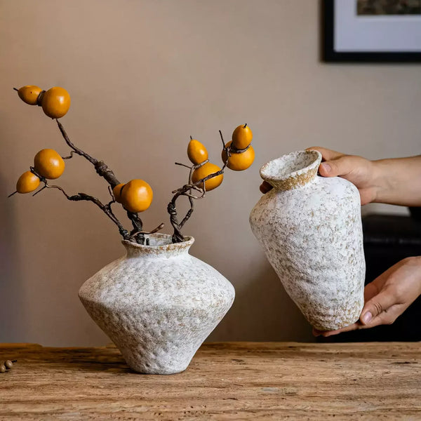 Weathered Stone Finish Vase