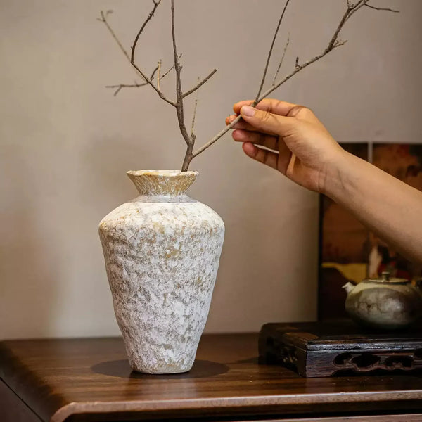 Weathered Stone Finish Vase