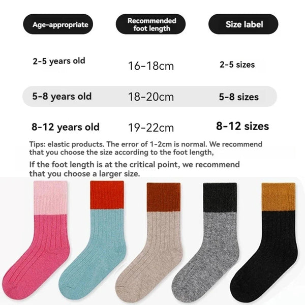 Wool Socks for Girls - Keep Warm Baby Girls' Winter Socks | Children's Leggings Clothing for 2-12 Years | Mother & Kids