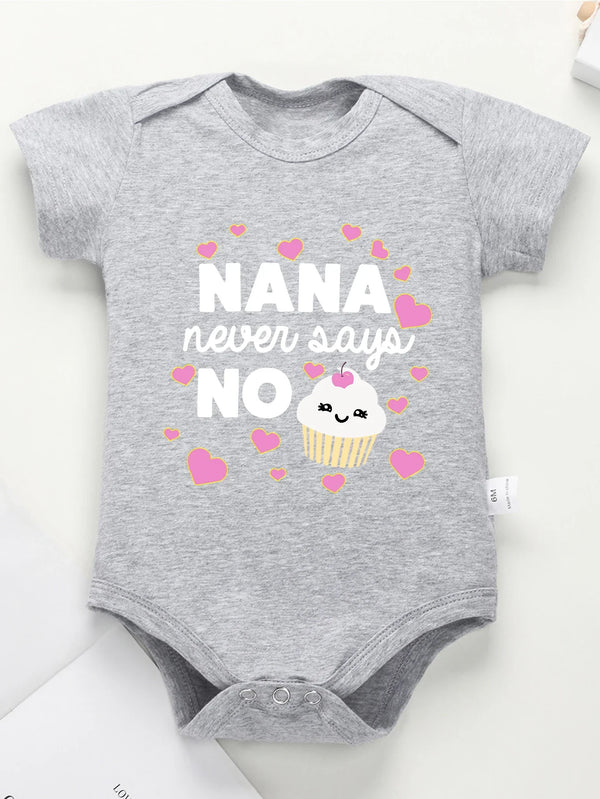 “Nana Never Says No” Rompers Onesie – Baby Boy & Girl Jumpsuit – 0-24M Toddler One-Piece Cute Bodysuit – Trendy Infant Clothes