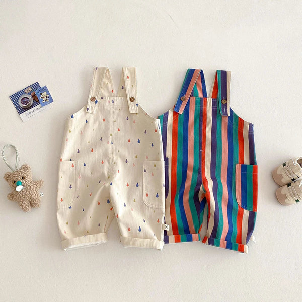 2025 Spring Kids Overalls – Polka Dot & Striped Jumpsuit for Children (Fashion Play Suit)