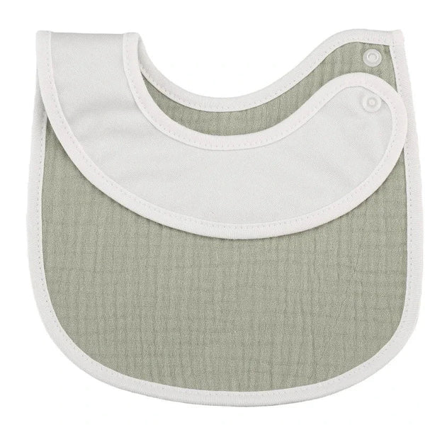 2-Piece Cotton Waterproof Baby Bib Set – Soft & Absorbent Bibs for Newborns, Ideal for Drooling & Breastfeeding (Unisex)