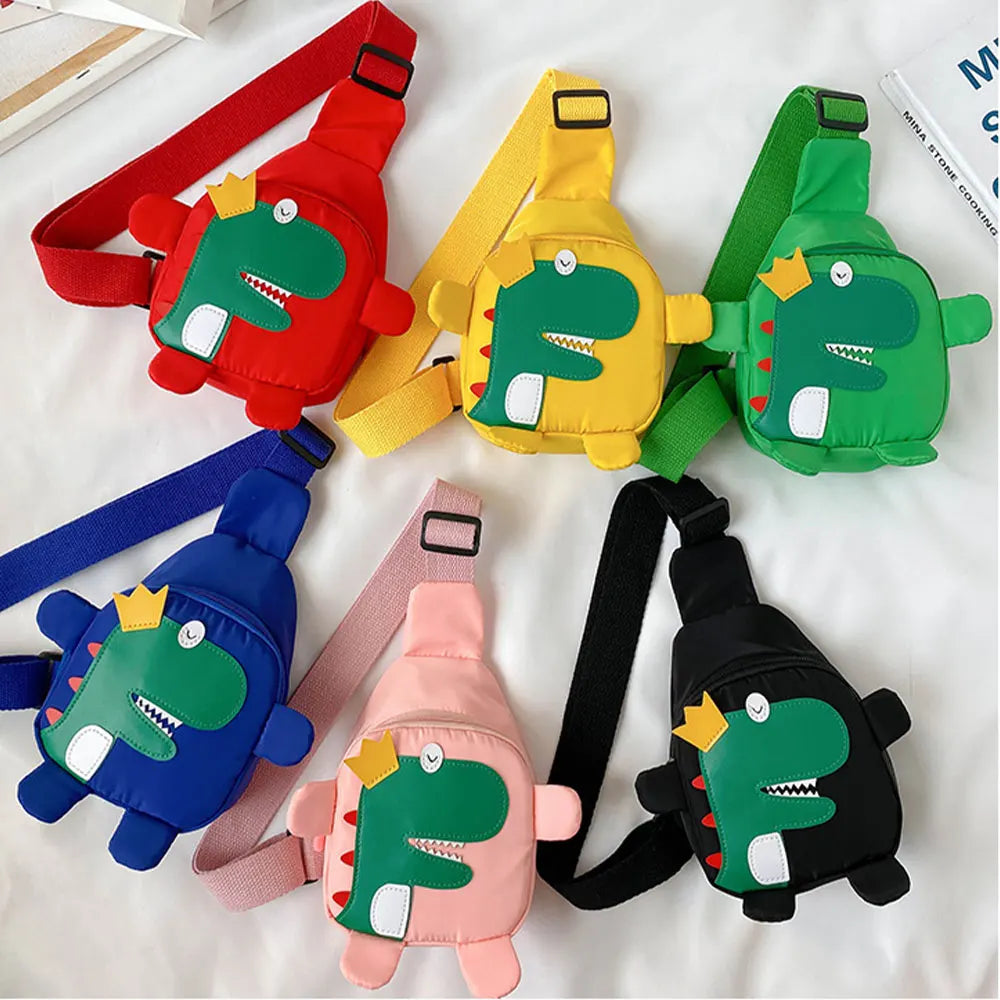 Cartoon Toddler Shoulder Bags - Baby Outdoor Travel Backpack, Unisex Dinosaur Mini Cross-body Chest Bag for 3-6 Years
