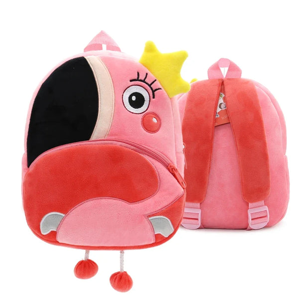 Cute Cartoon Animal School Bags – Plush Backpack for Kindergarten Kids, Boys & Girls