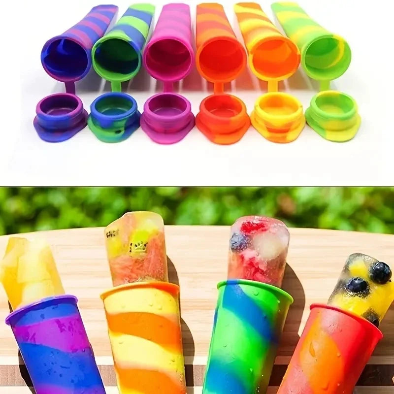 3-Pack Food-Grade Silicone Popsicle & Lolly Molds, DIY Ice Cream Pop and Ice Cube Maker, Random Colors