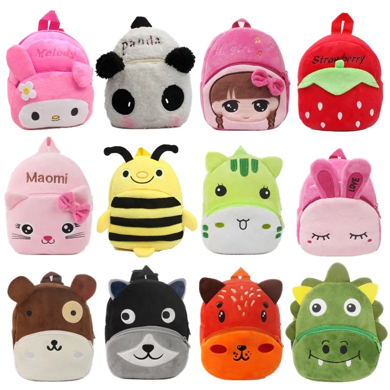 Baby Girls Plush Backpack - Cute 3D Cartoon Animal School Bag for Toddlers 0-4Y