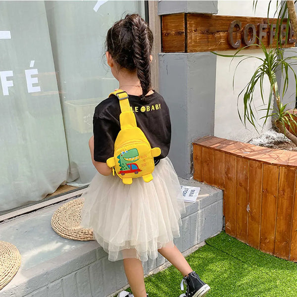 Cartoon Toddler Shoulder Bags - Baby Outdoor Travel Backpack, Unisex Dinosaur Mini Cross-body Chest Bag for 3-6 Years