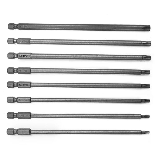 Long Magnetic Torx Screwdriver Bit 150mm Alloy Steel 1/4 Inch Hex