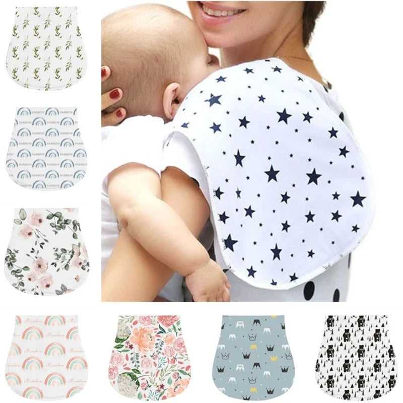 2-Layer Absorbent Burp Cloths – Soft Cotton Baby Bibs for Feeding & Teething