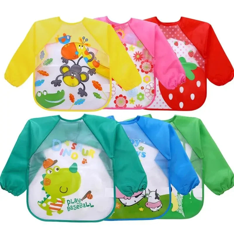 Waterproof Baby Eating Smock – Long-Sleeve Bib & Art Apron for Infants & Toddlers