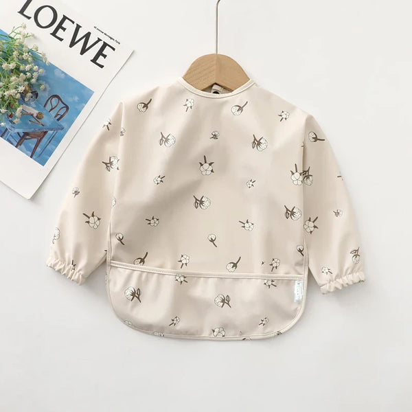 Kids Baby Feeding Bibs | Waterproof Long Sleeve Apron with Pocket, Toddler Burp Cloth for Boys & Girls, Anti-Dirty Art Smock Baby Stuff