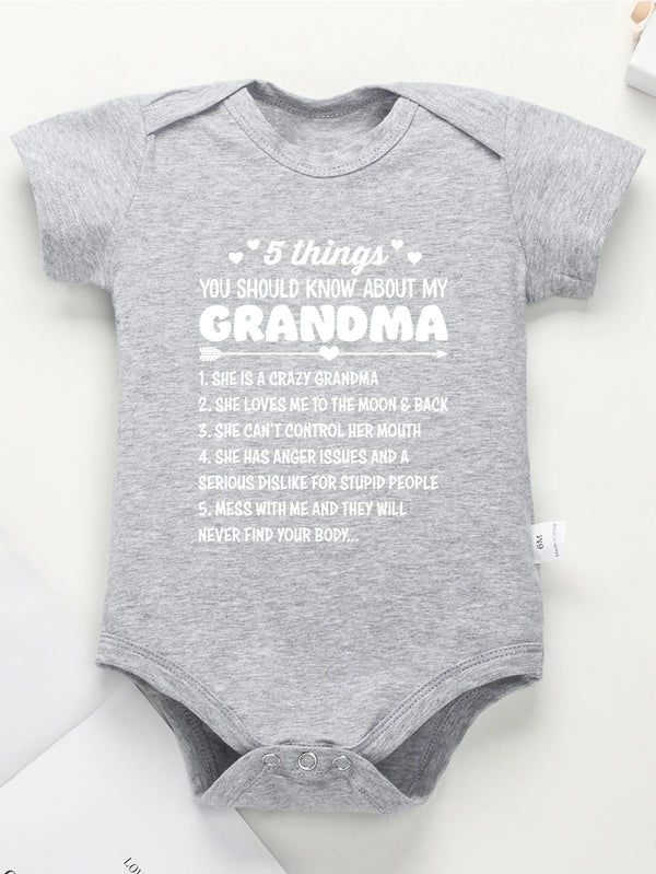 5 Things You Should Know About My Grandma Print Baby Bodysuit – Trendy Newborn One-Piece, Boy Girl Romper, Infant Jumpsuit, Toddler Clothes