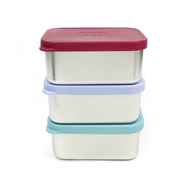 1000ml (33.8oz) BPA-Free Snack Food Container for Kids - Stainless Steel Bento Box with Silicone Lid, School Lunch Box
