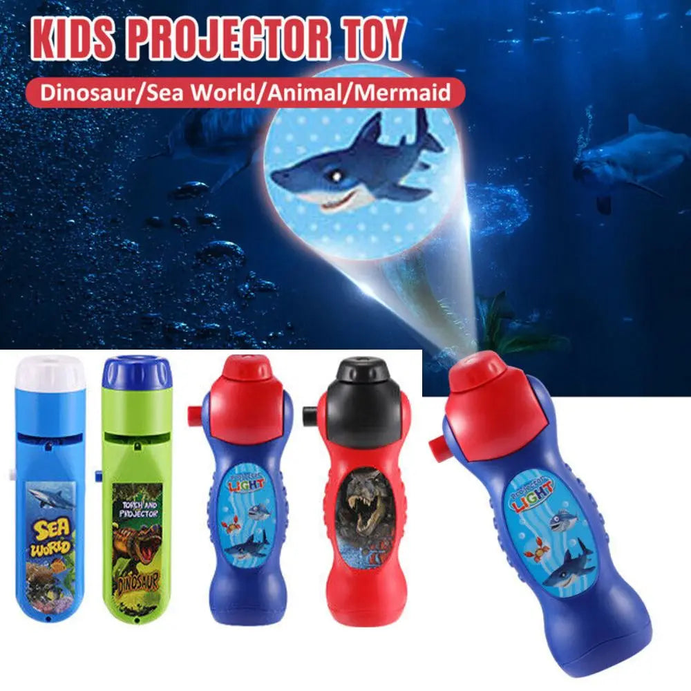 Kids Dinosaur Projection Flashlight Night Light - Educational Bedtime Star Sky Projector (5.12 in / 13 cm)