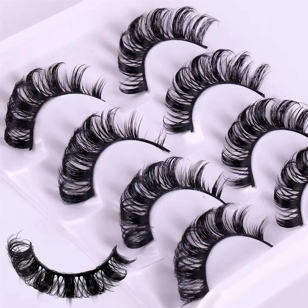 Mink Curl Russian Lashes Reusable Fluffy Strip Eyelashes