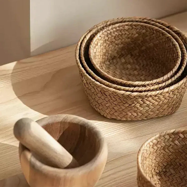 Round Seagrass Catchall Basket