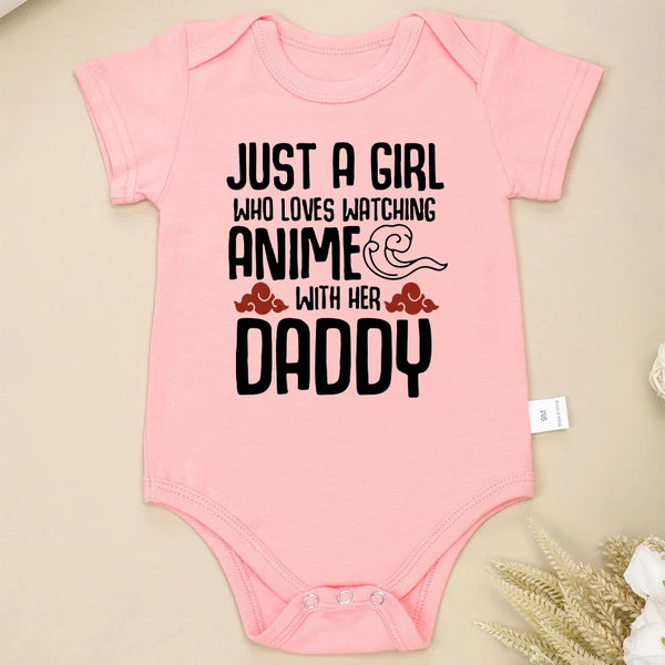 Cute Baby Girl Onesie – High-Quality 100% Cotton Newborn Bodysuit – Anime-Inspired Fashion Outfit for Infants (0-24 Months)