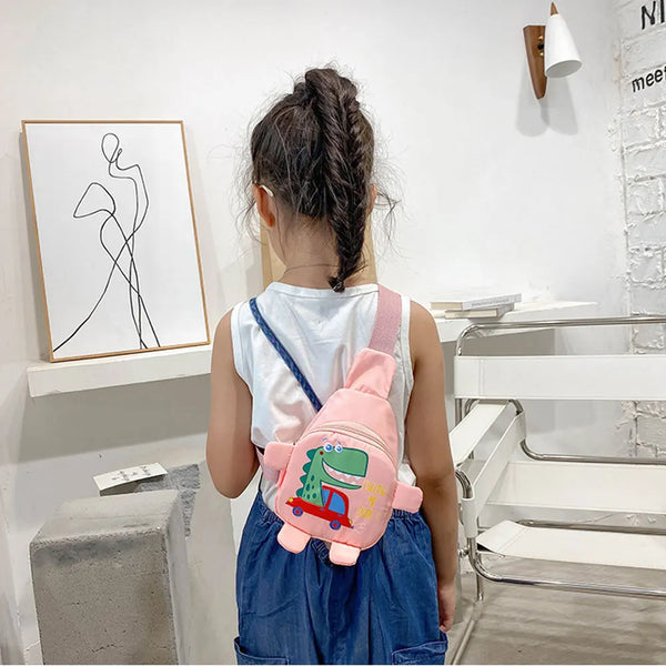 Cartoon Toddler Shoulder Bags - Baby Outdoor Travel Backpack, Unisex Dinosaur Mini Cross-body Chest Bag for 3-6 Years