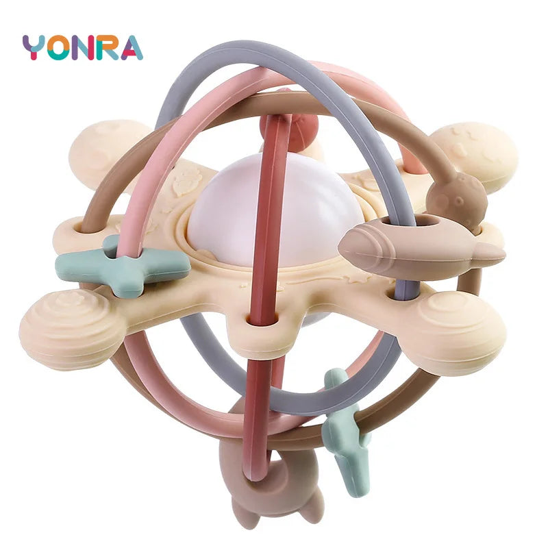Silicone Sensory Teether Rattle Ball Montessori Baby Toy 122 mm (4.8 in) Newborn to 36 Months