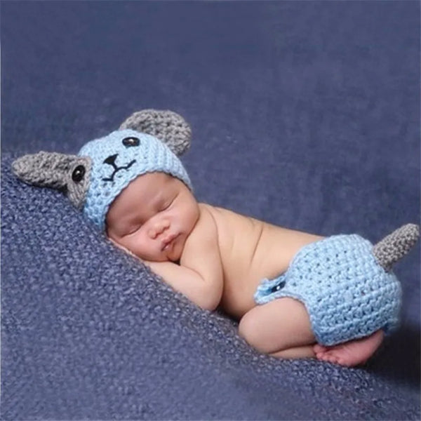 Animal Style Newborn Baby Crochet Halloween Costume - Handmade Cartoon Mouse, Sleepy Owl & Frog Photography Props & Baby Gift