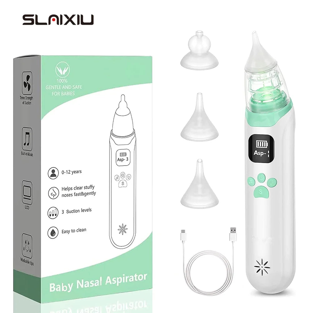 Electric Baby Nasal Aspirator – Silicone Adjustable Suction, Quiet & Safe
