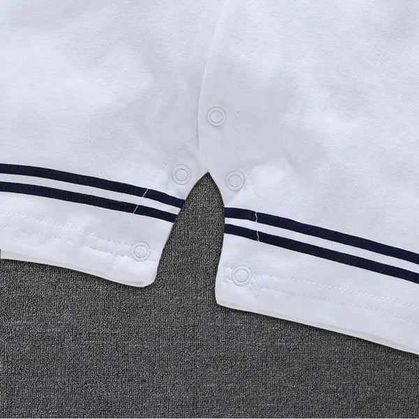 Newborn Baby Boy Sailor Navy Romper – Short Sleeve Playsuit Jumpsuit (Summer Outfit, Cute Costumes)