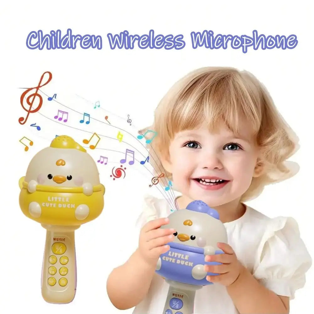 Cute Children Wireless Bluetooth Microphone Kid Singing Educational Toy Rechargeable Cartoon Mic