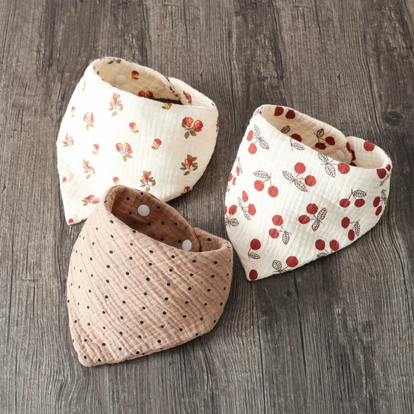 Baby Bandana Bibs | Muslin Drooling Bib for Infants 0-1 Year | High Absorbent Teething & Soothe Towel | Stylish Floral Design