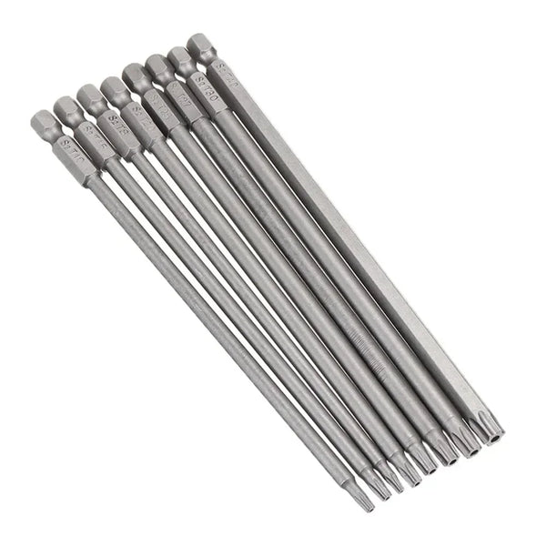 Long Magnetic Torx Screwdriver Bit 150mm Alloy Steel 1/4 Inch Hex