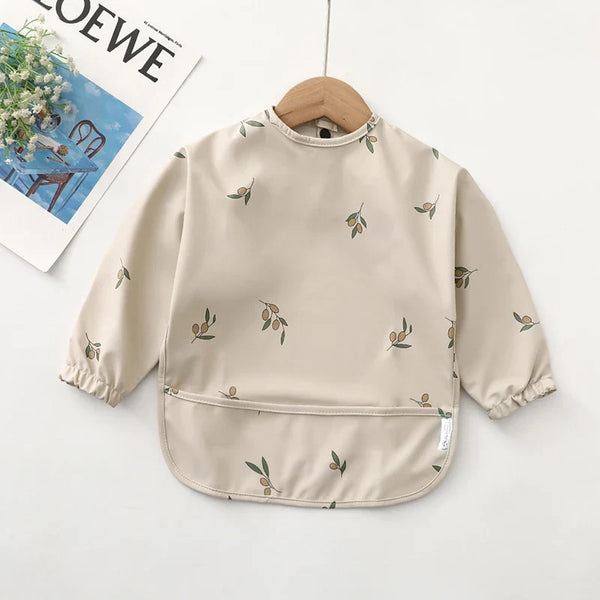 Kids Baby Feeding Bibs | Waterproof Long Sleeve Apron with Pocket, Toddler Burp Cloth for Boys & Girls, Anti-Dirty Art Smock Baby Stuff