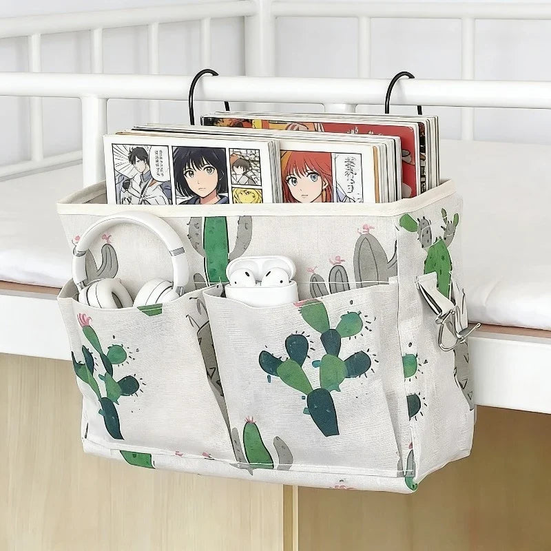 Large Capacity No-Punch Bedside Hanging Diaper Organizer - Nursery Storage Caddy for Bed Rail, Crib and Table