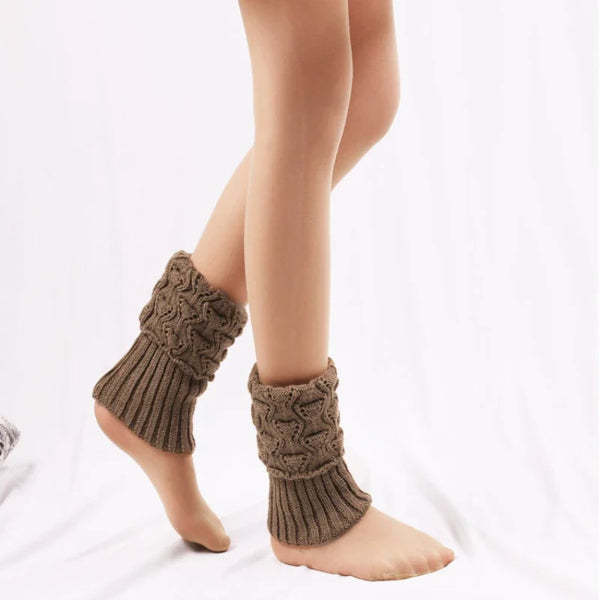 Elegant Women's Winter Boot Cuffs - Soft Knitted Acrylic Leg Warmers | Cozy Stretchable Ankle Socks | 1 Pair