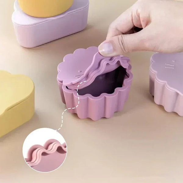 WOLIFE Baby Food Storage Box – Portable Snack Storage Box, Edible Grade Silicone Snack Cups, Travel Tableware Accessories for Kids