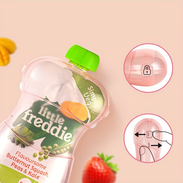 2pcs/1pc Squeeze-Proof Food Pouch, Portable Feeding Cup for & Youngsters - Available in Pink, Red, Green, Blue