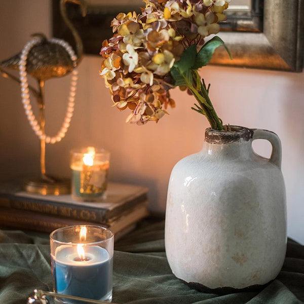 Binglie Glazed Pottery Vase with Single Handle
