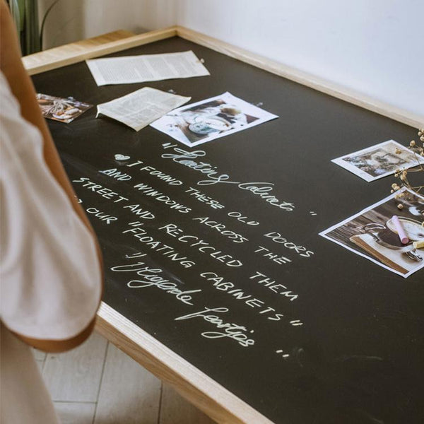 Black Magnetic Chalk Board with Solid Wood Frame