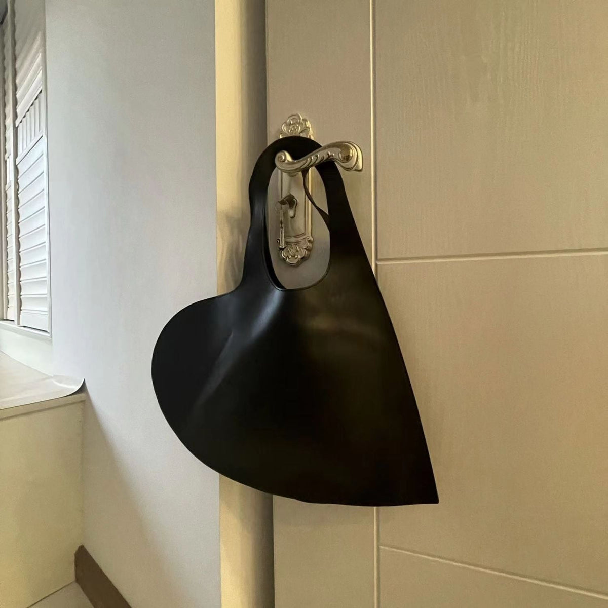 Black PU Love Handheld Photo Bag Love One Shoulder Underarm Bag