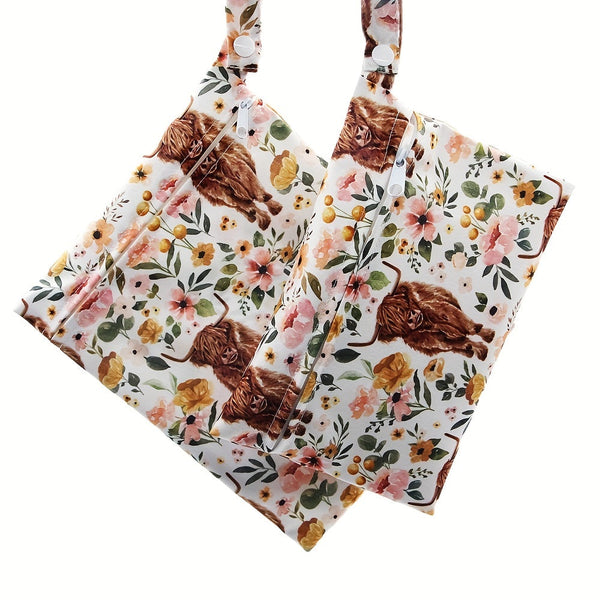 2pcs Soft Cute Cow Print Wet Bags - Reusable Diaper Bags, Perfect for Christmas, Halloween, and Thanksgiving Gifts