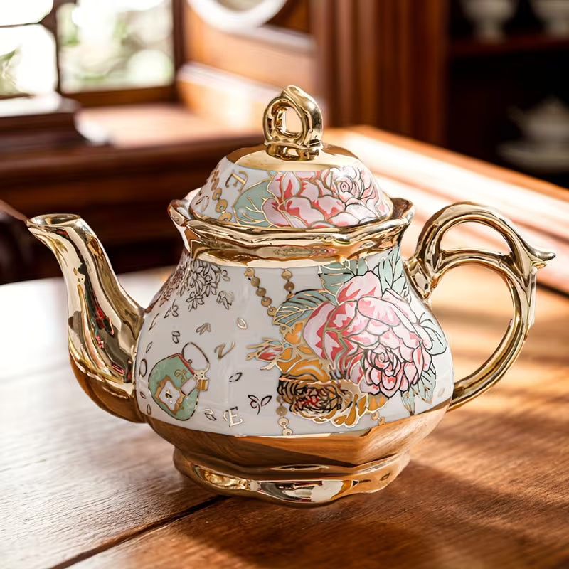 Ceramic Teapot with Lid – Elegant Tea &amp; Coffee Serving Pot for Home, Afternoon Tea &amp; Special Occasions