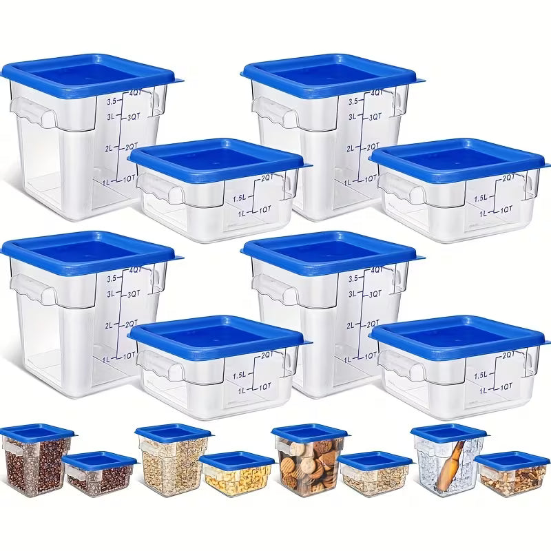 8-Piece Square Food Storage Containers Set with Lids
