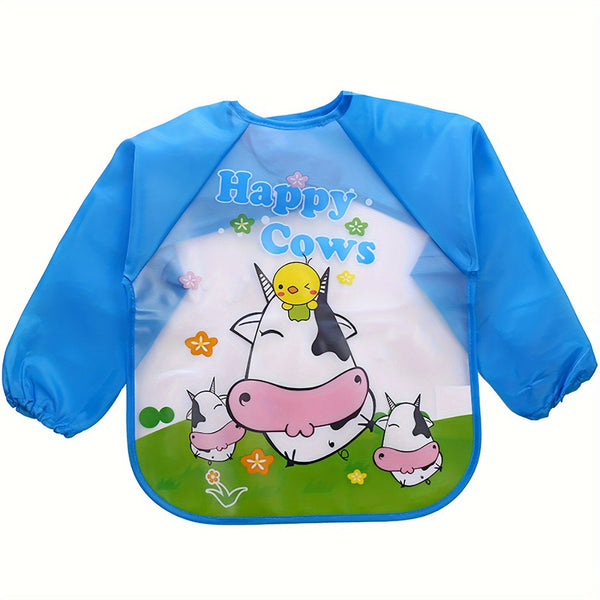 1pc 3D-Printed Waterproof Baby Bib – No-Wash, Mess-Free Feeding & Playtime Coverall, EVA Material, Multicolor – Perfect Easter Gift