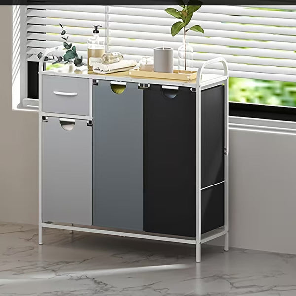 35.7 Gallon 3-Section Laundry Sorter with Shelf & Drawer