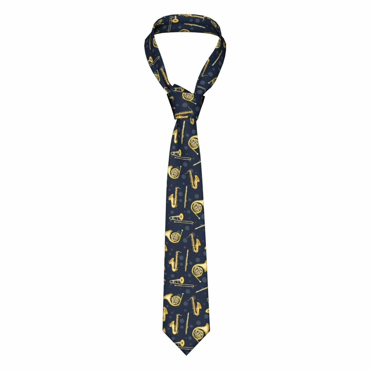 Yrassio Musical Instruments Tie Trumpet Saxophone Novelty Skinny Necktie
