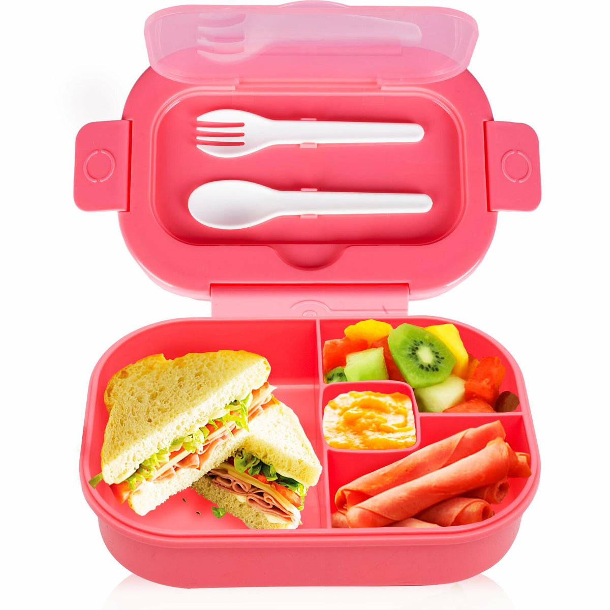 Generic DifaBella Kids Lunch Box Bento 4 Compartments BPA-Free Pink 1300ml